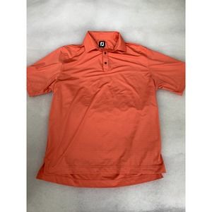 FootJoy Mens Shirt Salmon Striped Golf Polo Athletic Size XL